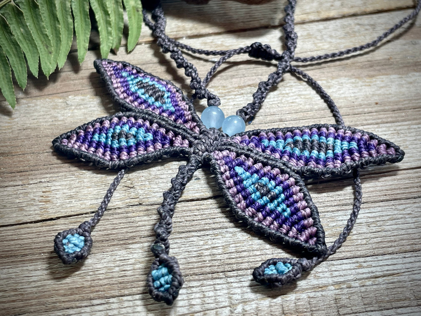 Dragonfly Macrame Necklace