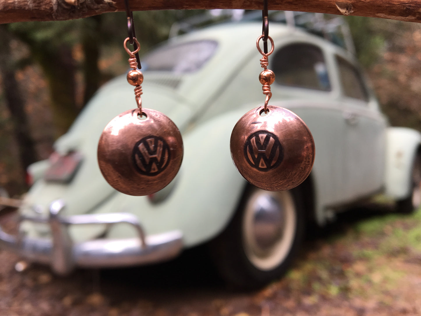 Classic Hub Cap Copper Earrings