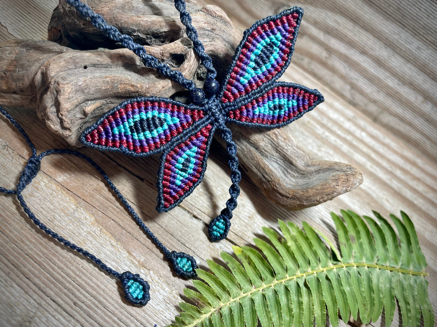 Dragonfly Macrame Necklace