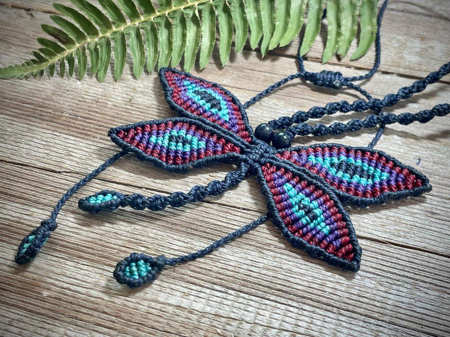 Dragonfly Macrame Necklace