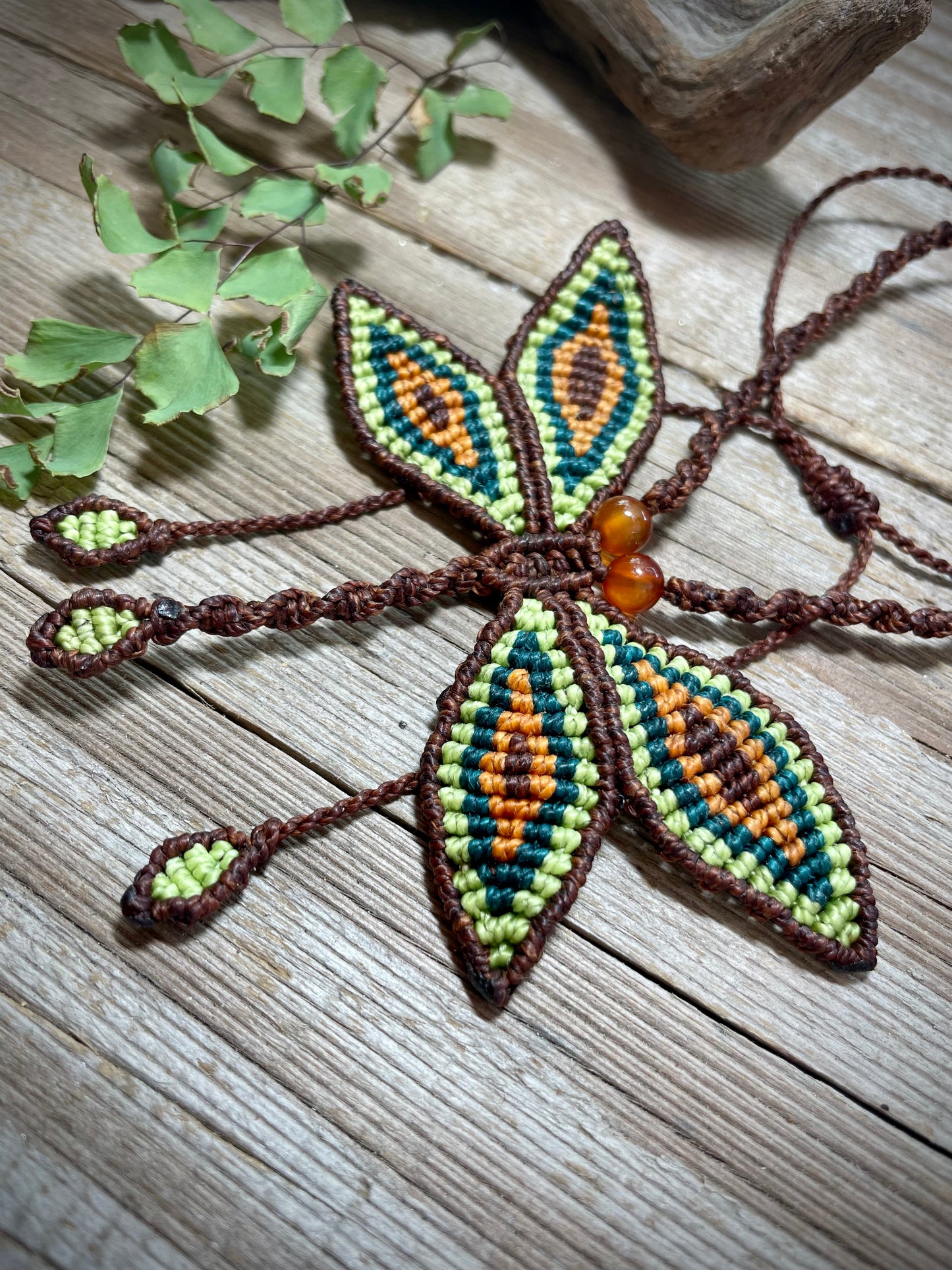 Dragonfly Macrame Necklace