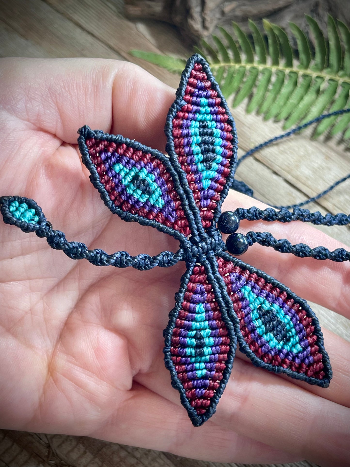 Dragonfly Macrame Necklace